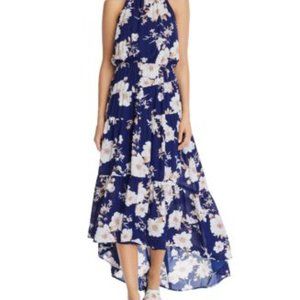 AQUA  Tiered Floral High/Low Dress